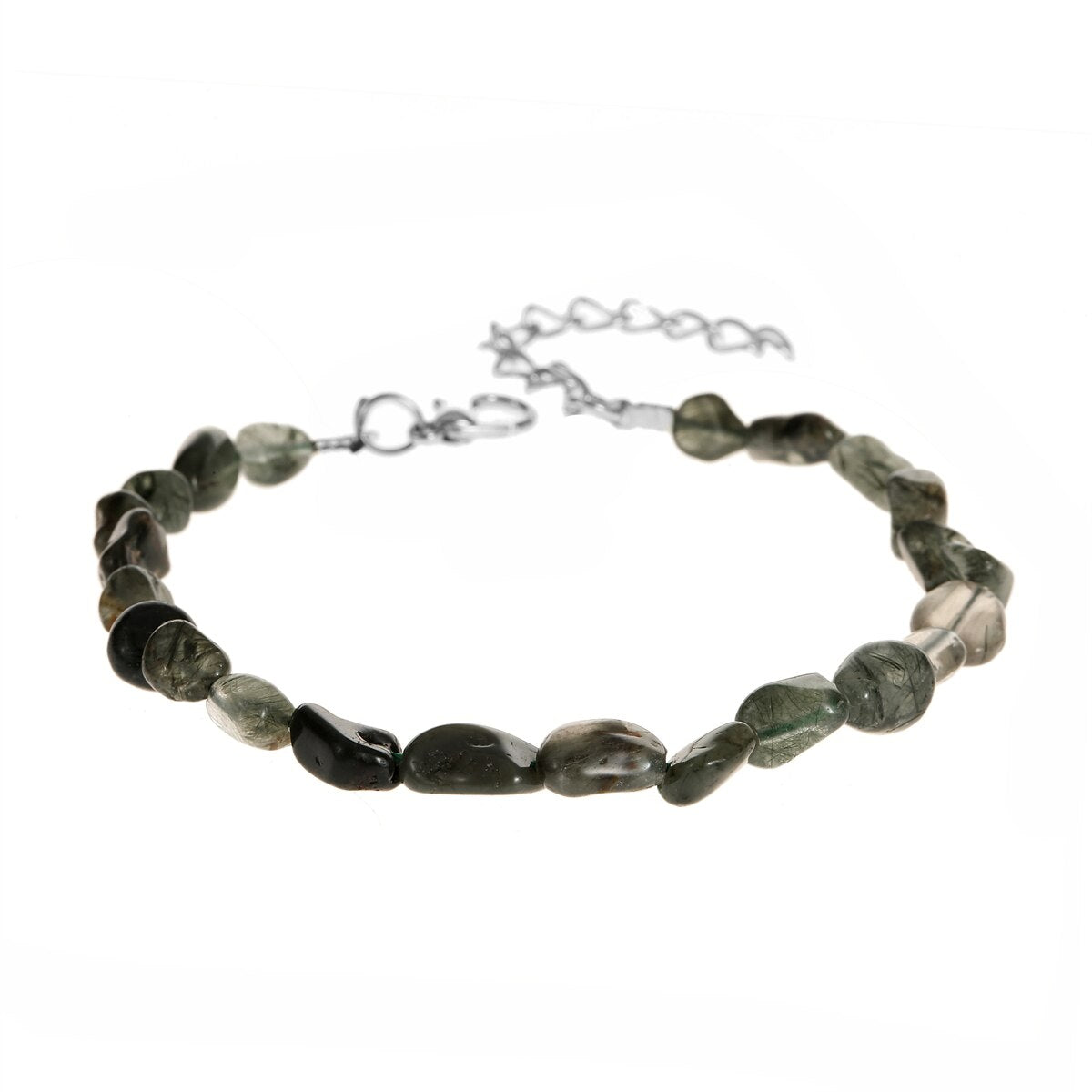 Natural Stone Pebbles Gemstone Stretch Bracelets for Women Man Tumble Polished Align Increase Communication Reiki Bracelets
