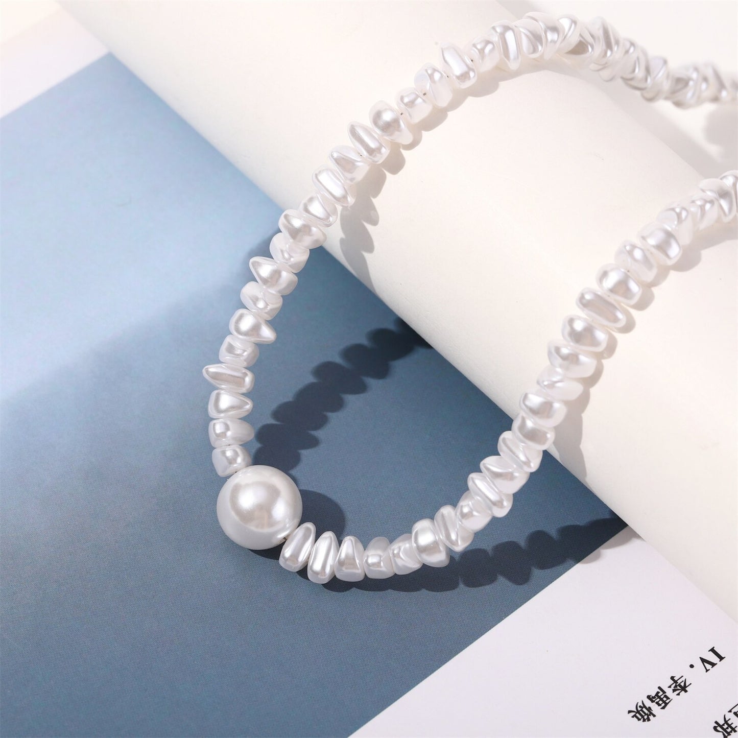 Vintage Pearl Necklaces for Women Fashion Big Pearl Chain Necklace New Personality Statement Jewelry Choker Collar Gifts